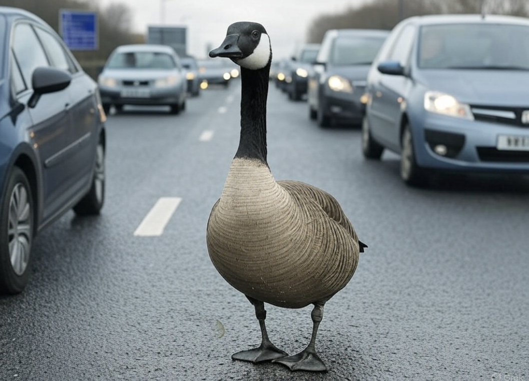 Image: Motoring misery as A12 SHUT DOWN after goose takes over carriageway